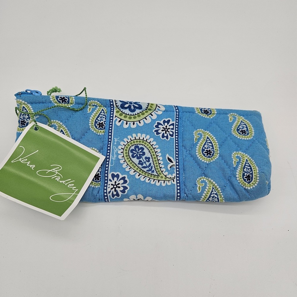 Vera Bradley Light Bermuda Paisley Make-up Or Pencil Case NWT